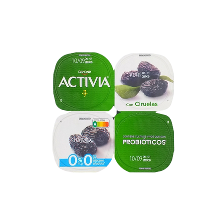 Danone Activia 0% C/Ciruelas X 4