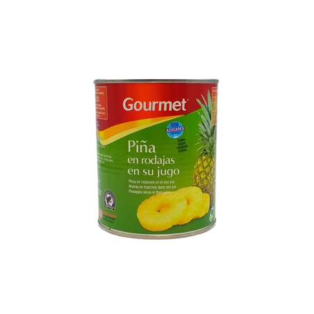 Gourmet Piña En Rodajas Lata 825grs