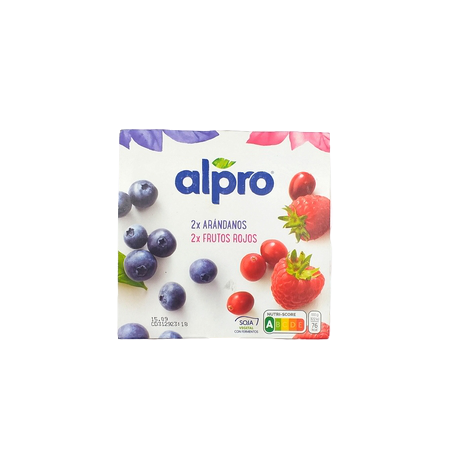 Alpro Yogurth Vegetal 2 Arándanos y 2 Frutos Rojos 4x125grs