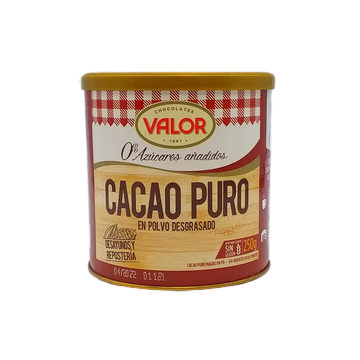 Valor Cacao Puro En Polvo...
