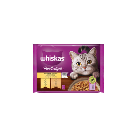Whiskas Pure Delight Aves Pouch 4x85grs