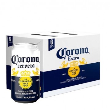 Corona Cerveza Lata Pack 6...