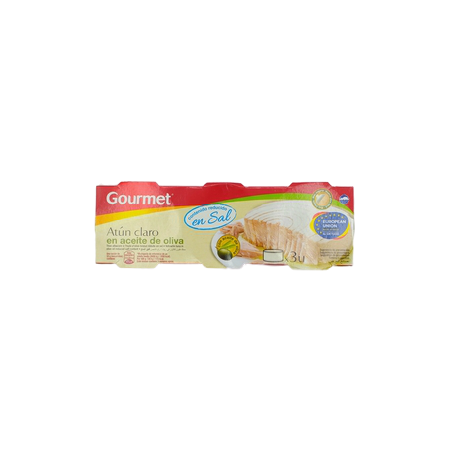 Gourmet Atún Claro Ac.Oliva Bajo En Sal3x70grs