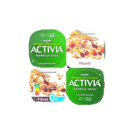 Danone Activia Fibras 0% C/Muesli X 4