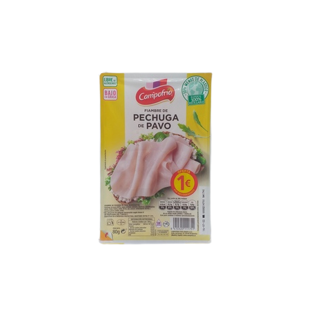 Campofrio Fiambre de Pechuga Pavo Lonc.75grs