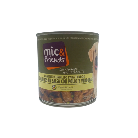 Mic & Friends Perros Bocad.Pollo Verd.Lata 720grs